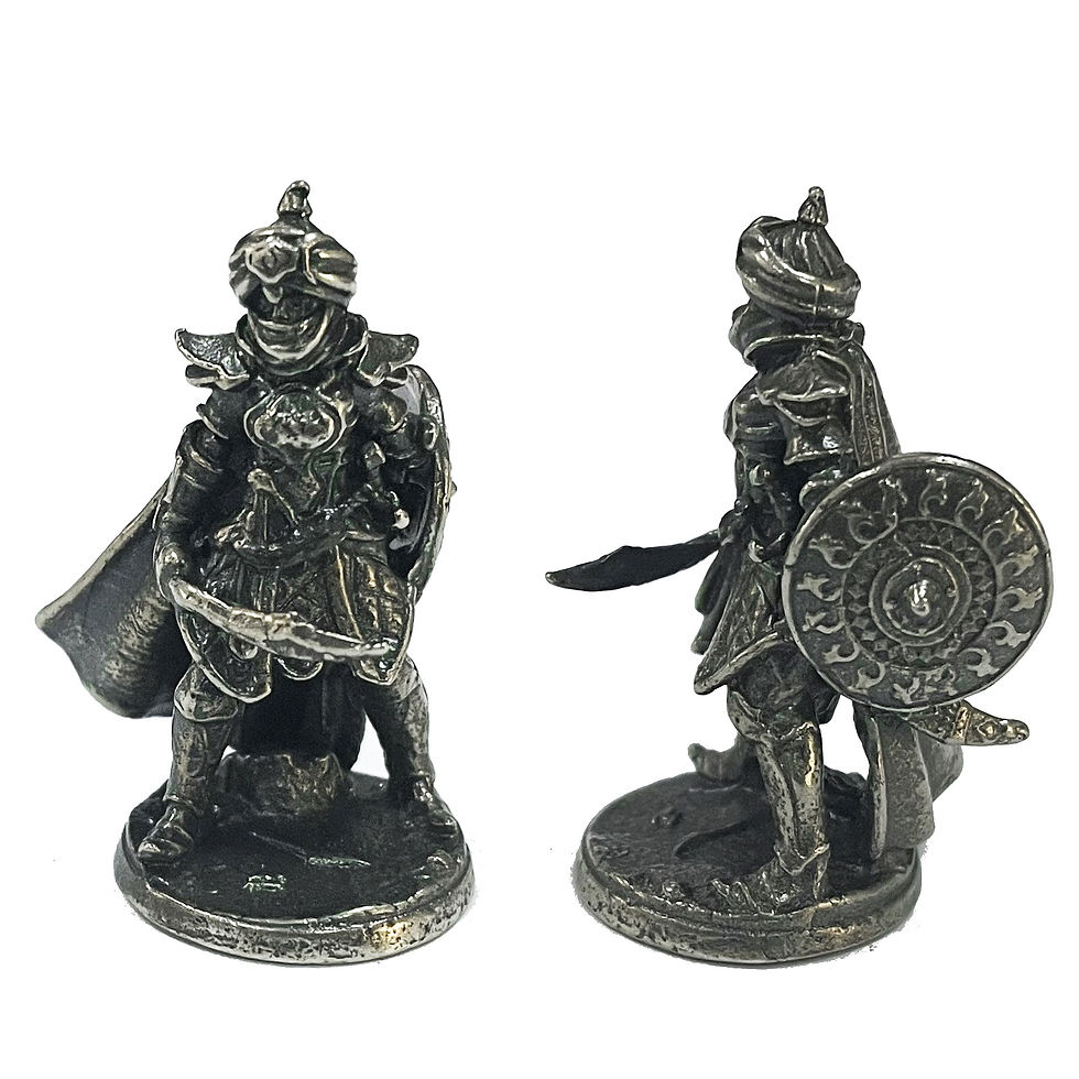 Thumbnail: White Copper Metal Warrior Arab Knight Soldier Model Miniature Figurines Board G