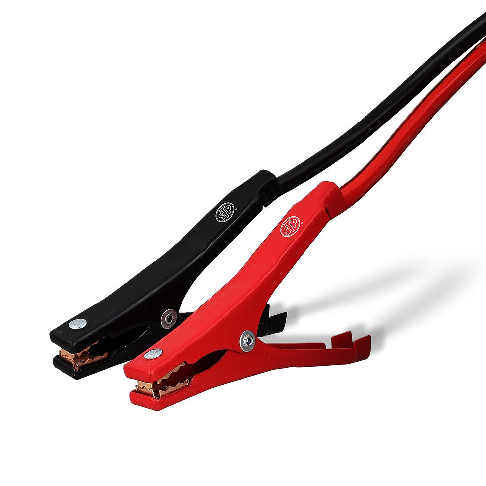 Thumbnail: STP Emergency Roadside 3-Piece Kit with 12ft Jumper Cables, Warning Triangl..