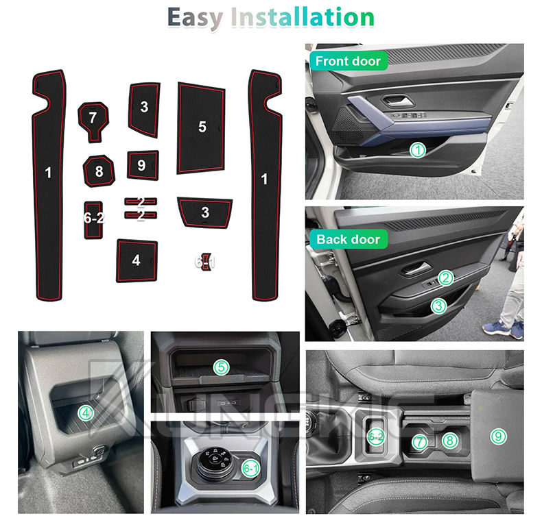 Thumbnail: Car Door Groove Mat for Dacia Duster 3 2024 2025 2026 Anti-Slip Door Gate Slot P