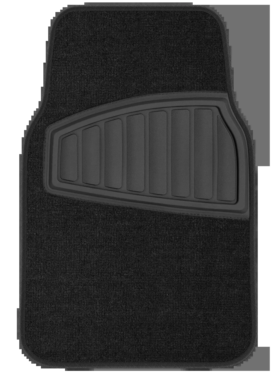Thumbnail: 4PC Carpet Floor Mat Tufted Carpet Black - Universal Fit, 202WM38