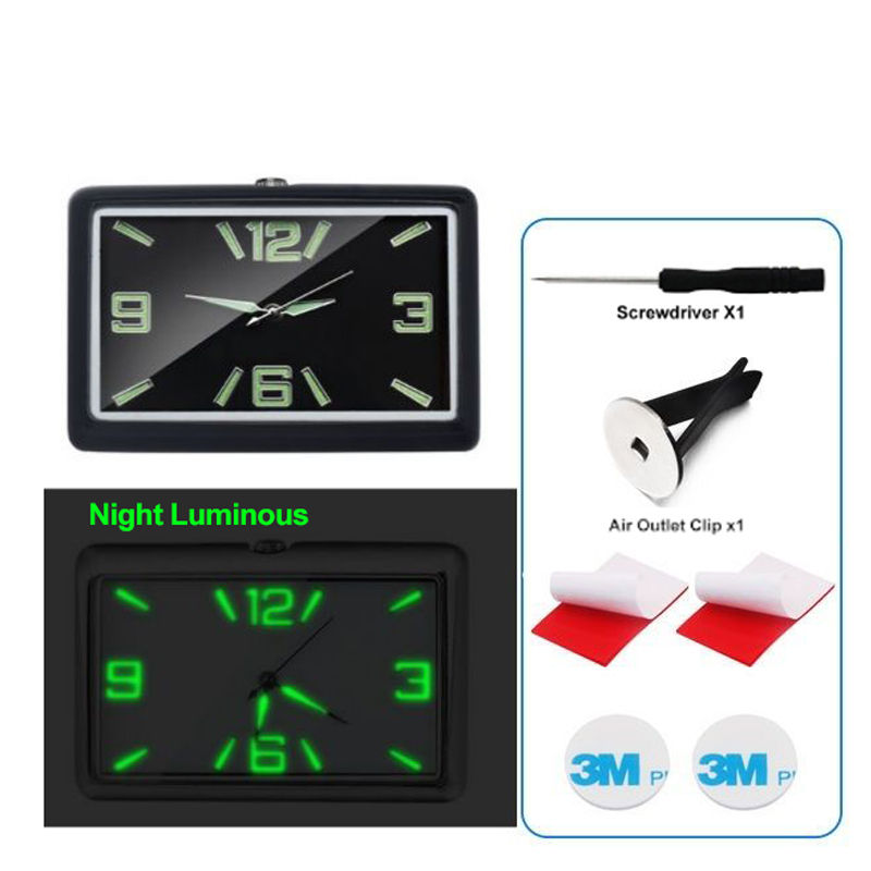 Thumbnail: Auto Fashion Car Air Conditioning Vent Electronic Quartz Clock Square Vertical C