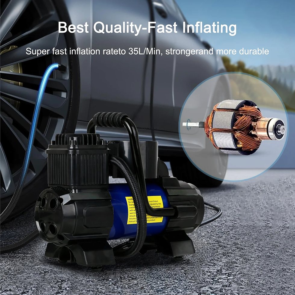 Thumbnail: 5 Heavy Duty Portable 12V 1 Car Tire Inflator Pump Air Compressor 120W 150 PSI B