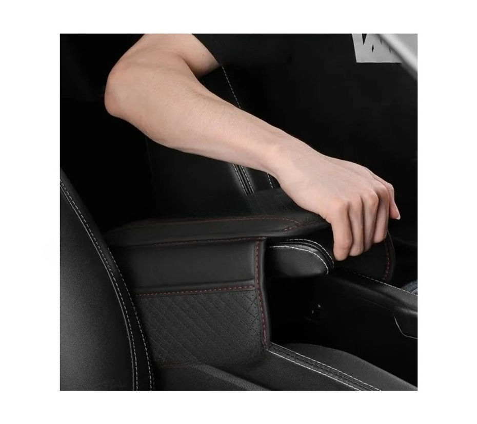 Leather Car Armrest Box Pad Memory Foam Center Console Arm Rest Protector Cover