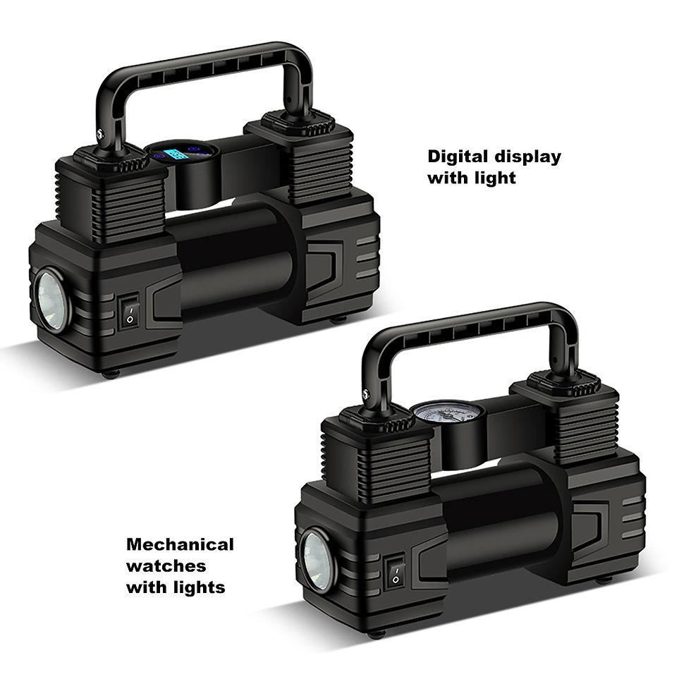 Thumbnail: 12V 150PSI Mini Air Compressor Dual Cylinder Heavy Duty Tire Inflator with LED L