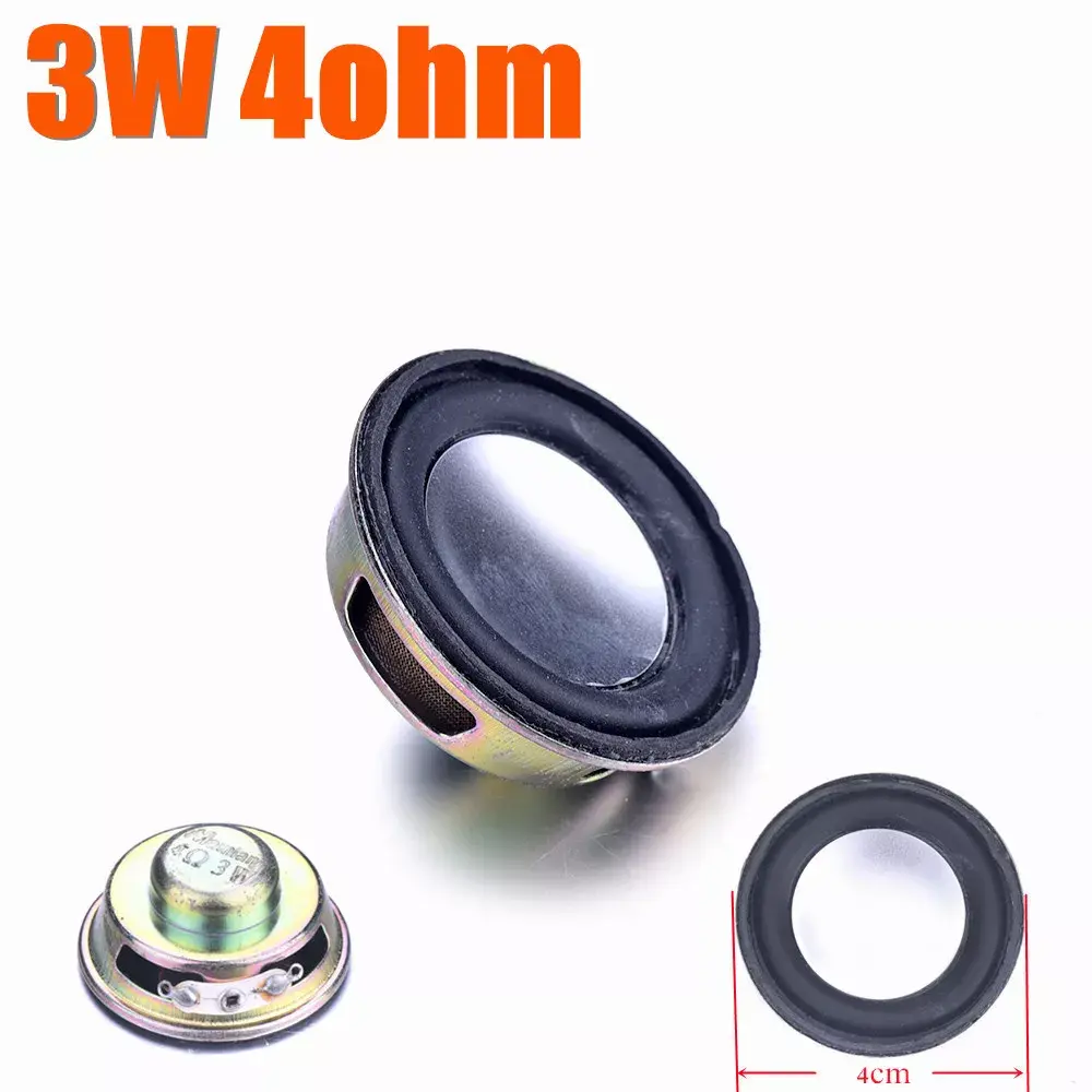2pcs 40mm 3W 4 Ohm Mini Speaker Horn Amplifier Rubber Gasket Trumpet