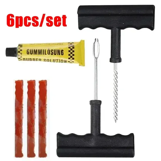 Thumbnail: Car Tire Repair Tool Kit with Rubber Strips Tubeless Tyre Puncture Studding Plug