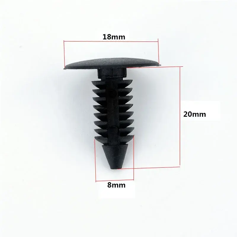 Thumbnail: 50/100/200Pcs 8mm Auto Fastener Fit Hole Nylon Car Clips Fender Bumper Shield Re