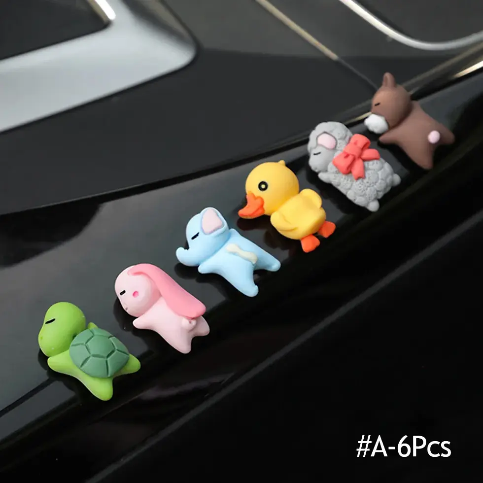 Thumbnail: 6/1pcs Car Cartoon Animal Sleeping Ornament Computer Screen Decor Auto Center Co