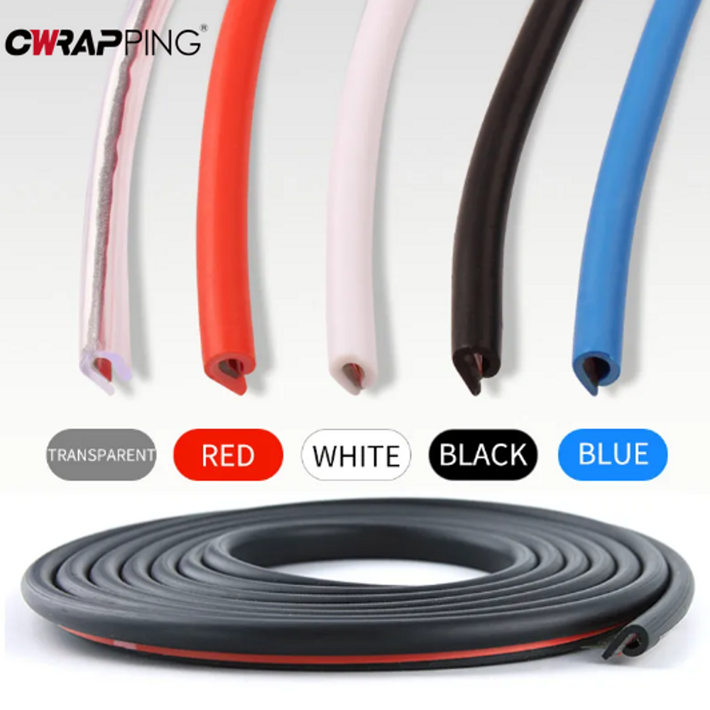 5M Auto Door Sealing Strips Transparent Anti-collision Protection PVC Strip Car