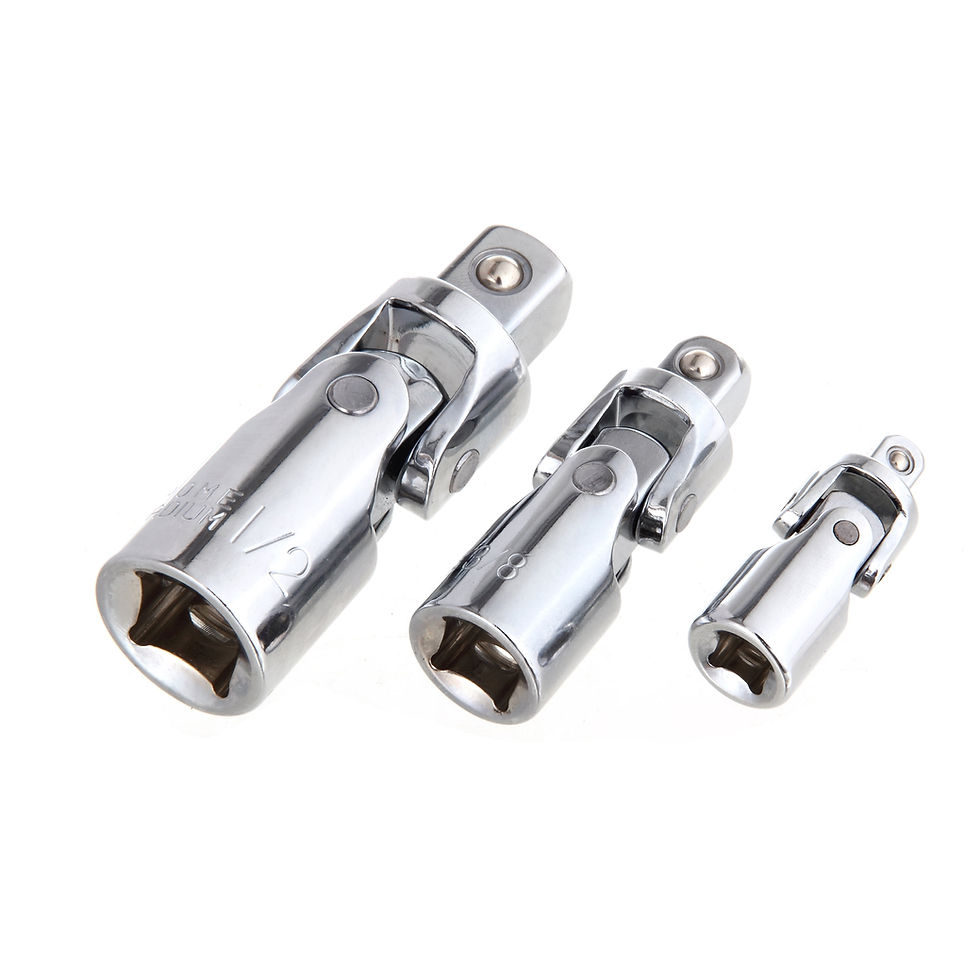 Thumbnail: Hyper Tough 3 Piece 1/4, 3/8, and 1/2 inch Universal Joint Socket Set CRV 8..