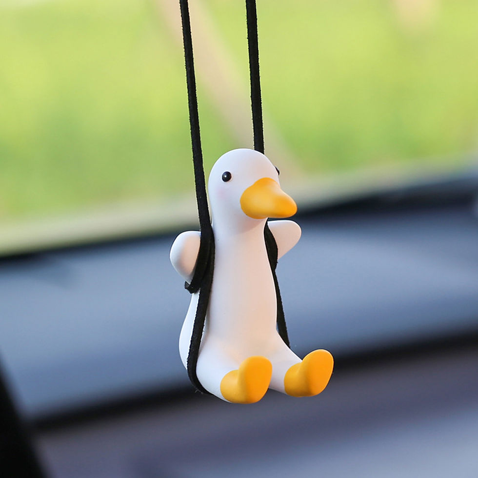 Thumbnail: Car Pendant Cute Anime Little Duck Swing Auto Rearview Mirror Hanging Ornaments