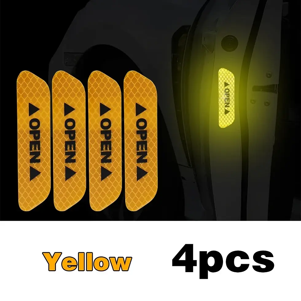 Thumbnail: 4PCS Reflective Car Sticker Auto Door Safety Opening Warning Reflector Tape Deca