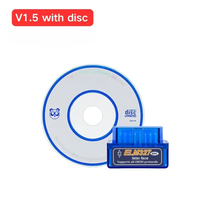 Thumbnail: Mini ELM327 Bluetooth 5.1 OBD2 Scanner with CD V2.1/V1.5 Car Diagnostic Code Rea