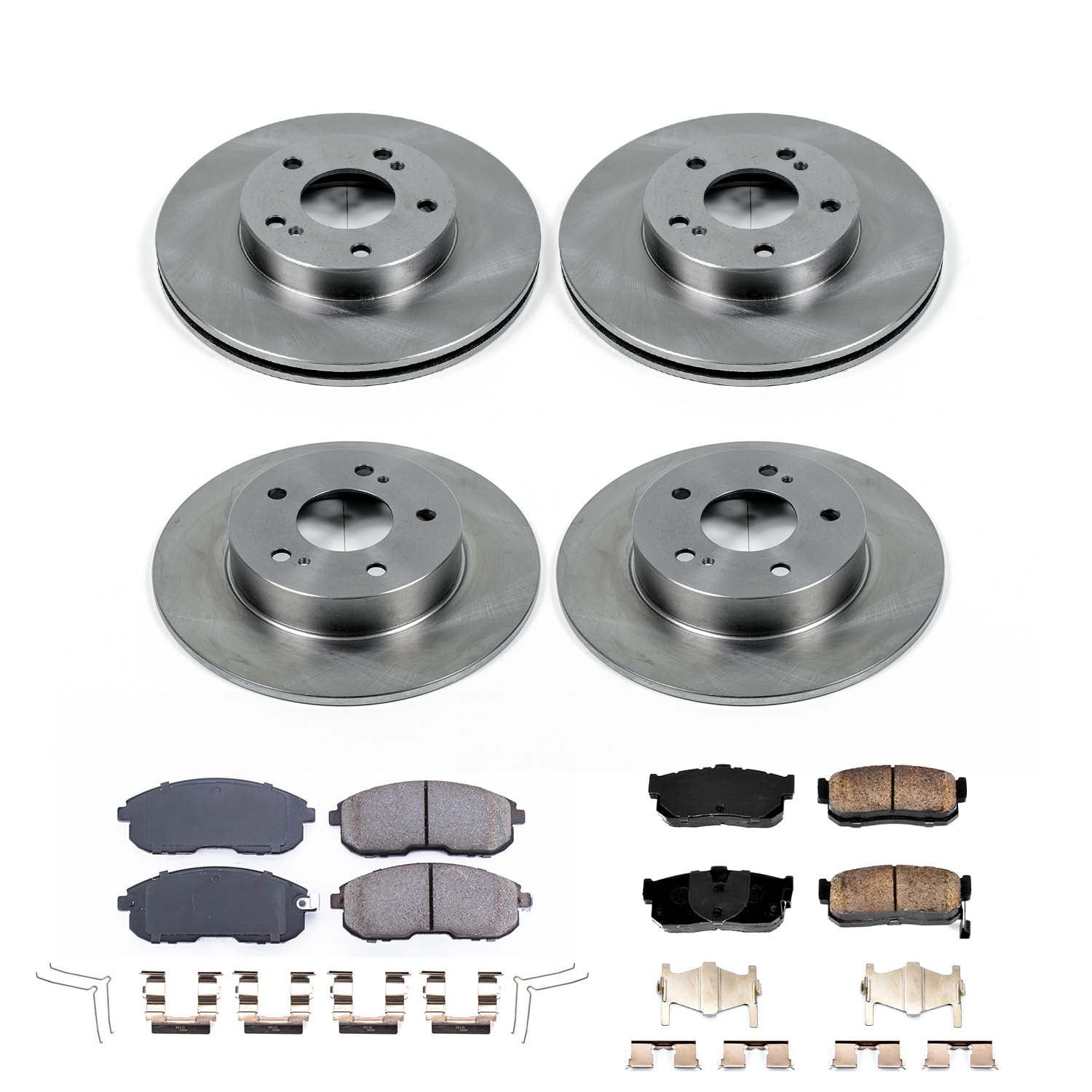 Ultimate Brakes Front and Rear Ceramic Brake Pad and Rotor Kit with Hardwar..