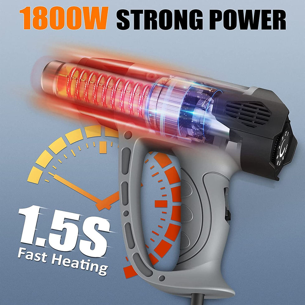 Thumbnail: Heat Gun, 1800W MAXXHEAT Heavy Duty Hot Air Gun Kit Variable Temperature Co..