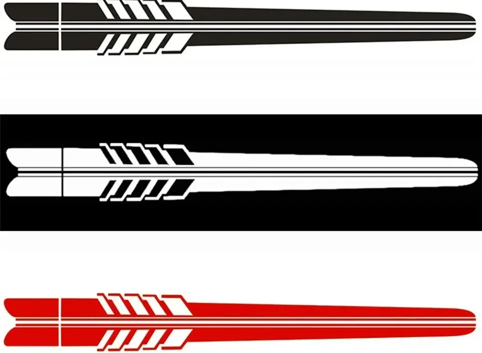 Car Door Side Stickers Wrap Racing Stripes Universal Race Stripes Door Decals Sk