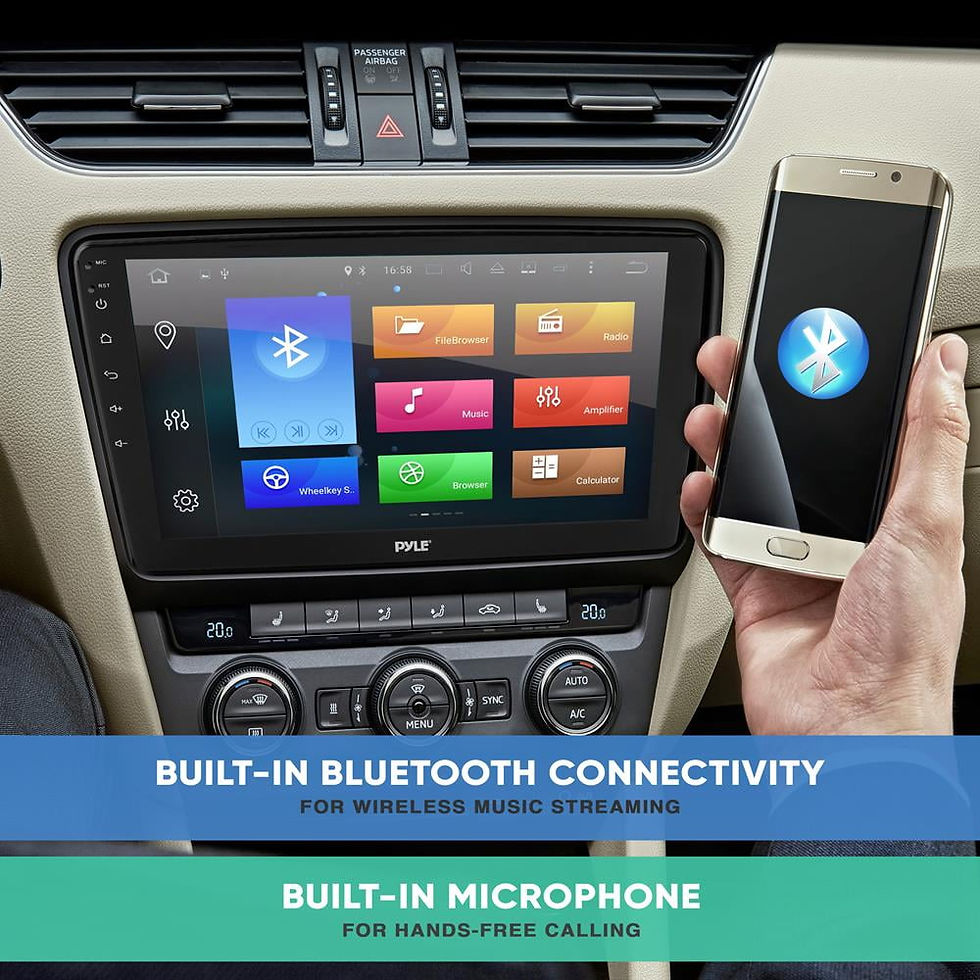 Thumbnail: Pyle Single DIN Car Stereo Receiver - 10'' 1080P HD Touch Screen Bluetooth ..