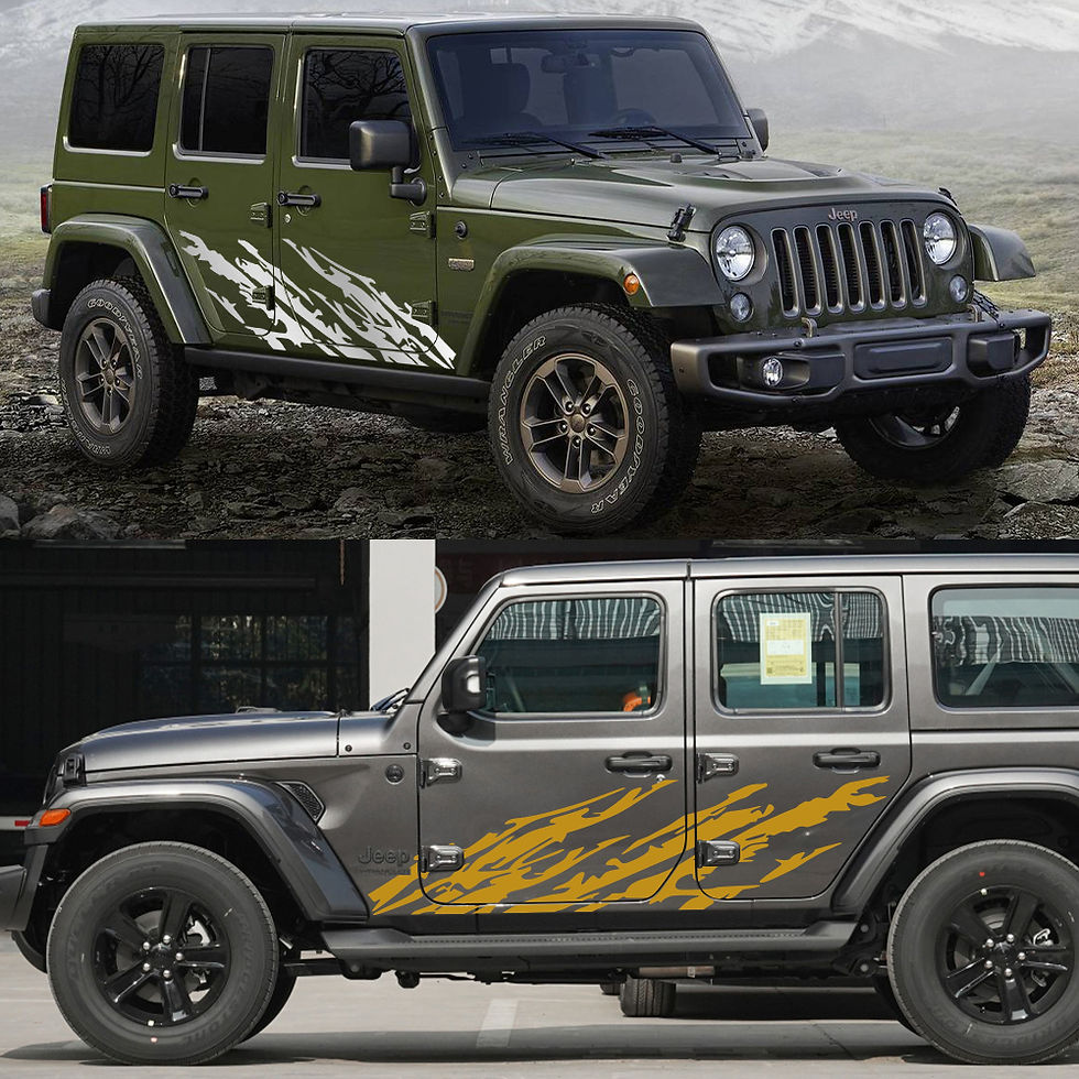 Thumbnail: Car Door Side Stickers For Jeep Wrangler JK JL TJ YJ Mud Splashing Styling Vinyl