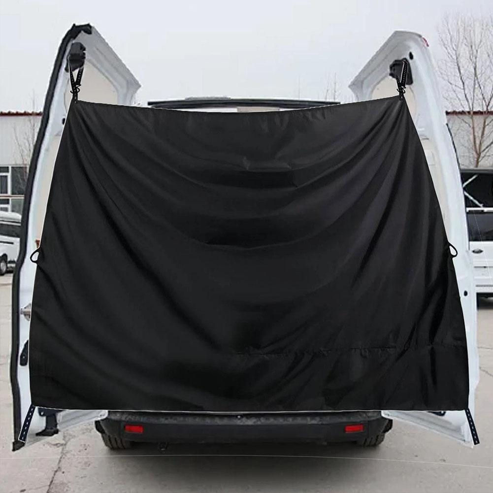 Car Rear Door Curtain Universal Car Divider Curtain Accessories Oxford Cloth Bla