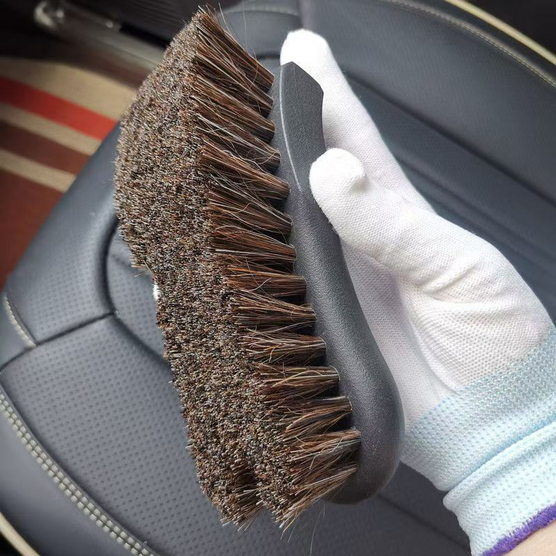 Thumbnail: Horsehair Leather Cleaning Brush Genuine Horsehair Detailing Brush Car Interior