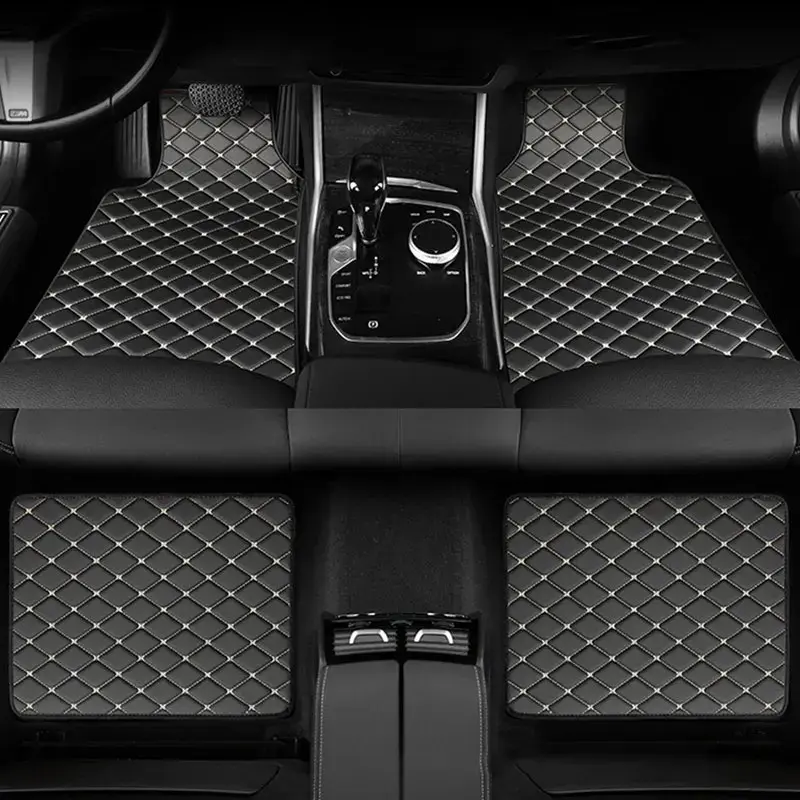 Thumbnail: SEAMETAL Car Floor Mats PU Waterproof Foot Pads Universal Auto Floor Carpet Inte