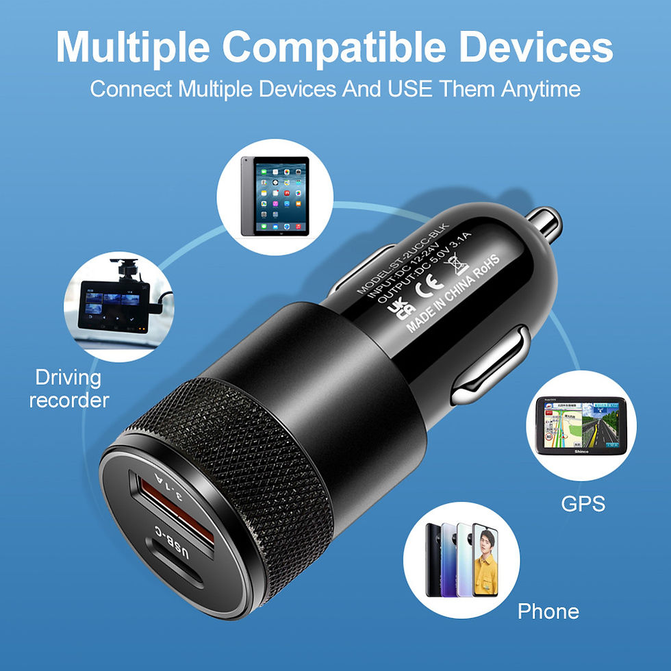 Thumbnail: 65W Quick Charge 3.0 Car Charger Cigarette Lighter Adapter USB Type C Fast Charg