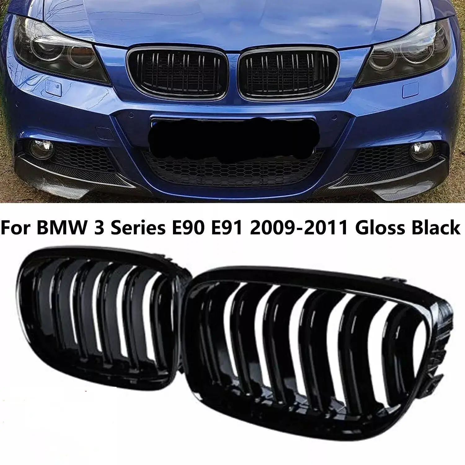 Car Front Bumper Kidney Sport Grille For BMW 3-Series E90 E91 LCi 320i 325i 330i