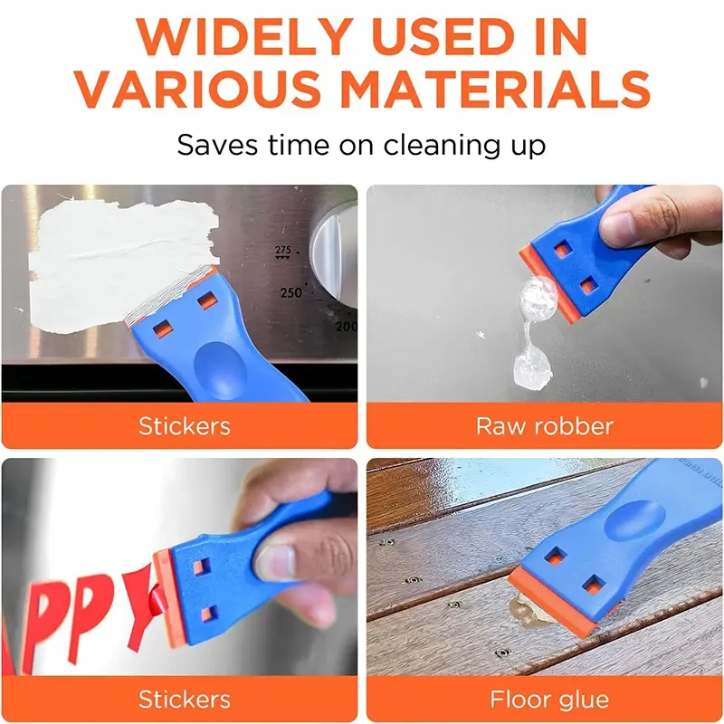 Thumbnail: 2Pcs Plastic Razor Blade Scrapers Glue Remover with 20Pcs Blades Car Glass Clean