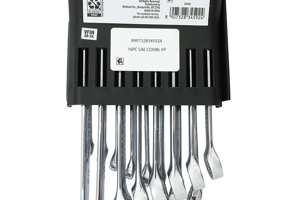 Thumbnail: Hyper Tough 16-Piece Combination Wrench Set - SAE