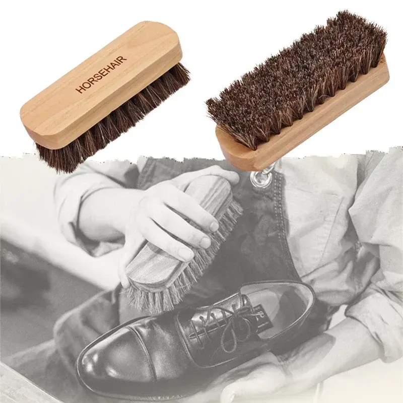 Thumbnail: Multifunctional Genuine Horsehair Wooden Brush Car Detailing Polishing BuffingCa