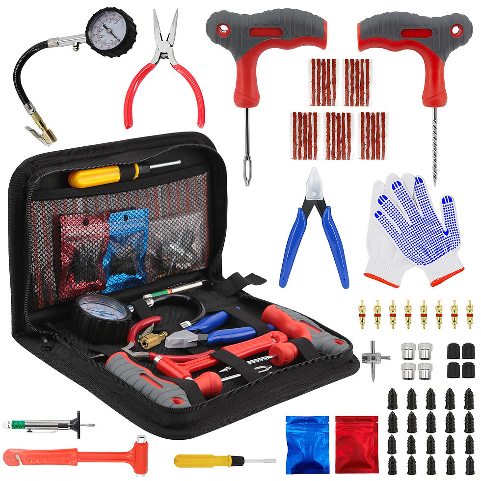 Thumbnail: Car Tire Repair Tool Kit Auto Emergency Flat Tire Puncture Plug Needle Nose Plie