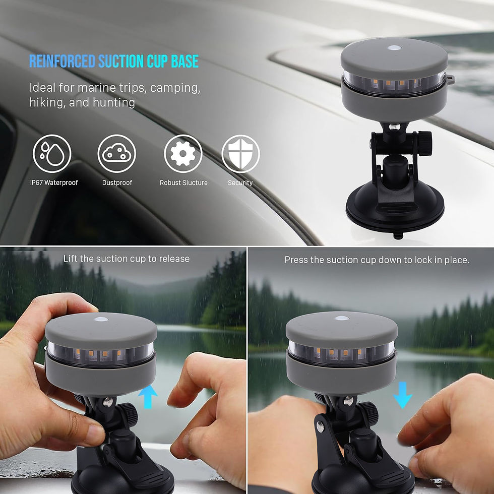 Thumbnail: Boat Navigation Light 55LM 2NM Visibility Warm White IP67 Battery Powered LED An