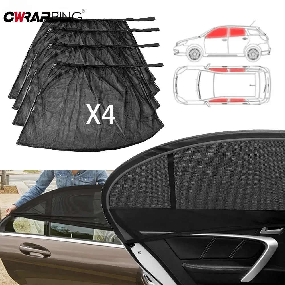 1/2/4PCS Car Window Sunshade Mesh Auto Rear Side Window Car Styling Breathable S