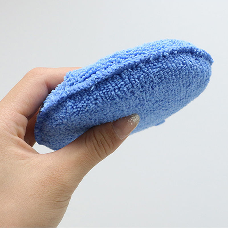 Thumbnail: 1/2/3pcs 5-inch Round Car Care Microfiber Pocket Sponge Auto Wax Applicator Pad