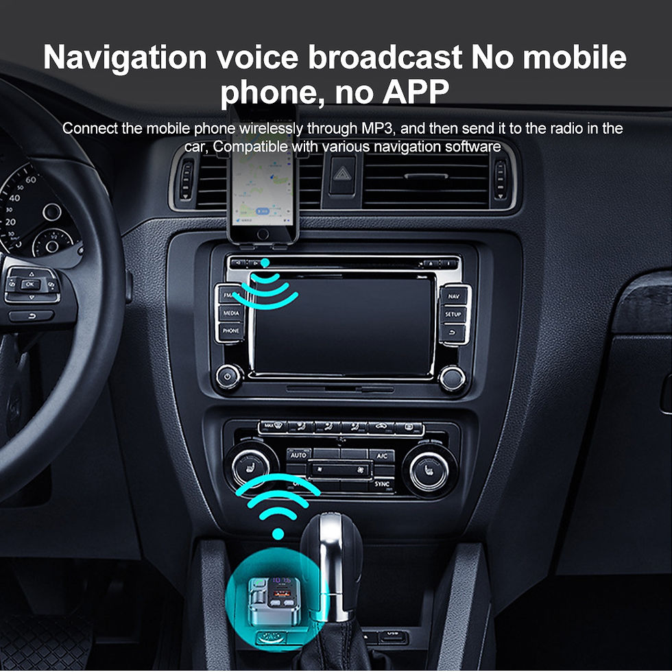 Thumbnail: Bluetooth 5.1 Car FM Transmitter Car MP3 Stereo Music Player Handsfree 3.5mm Aux