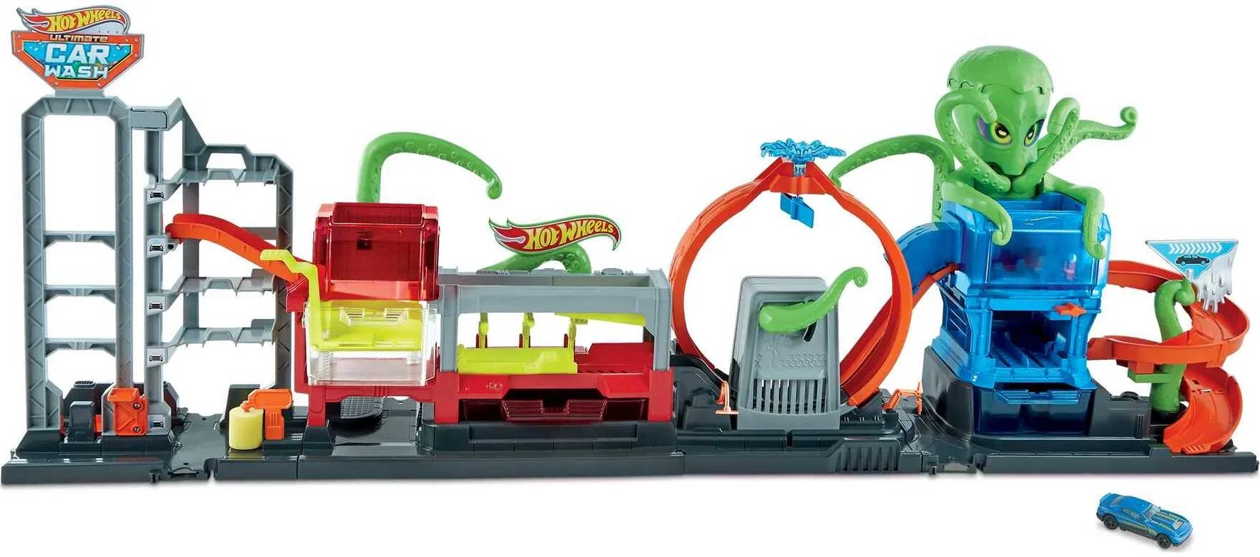 City Ultimate Octo Car Wash Playset & 1 Color Reveal Toy Car in 1:64 Scale
