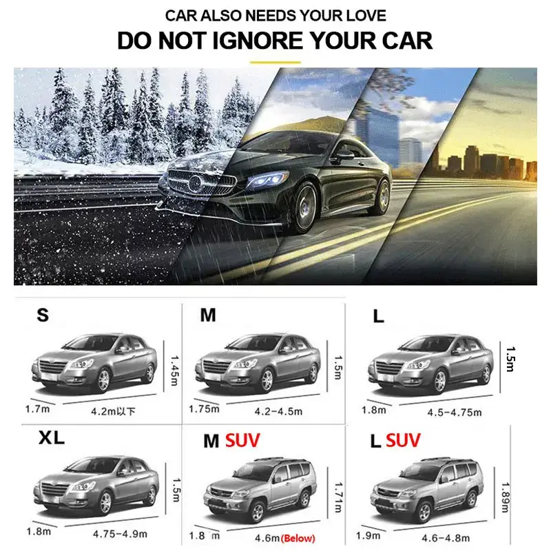 Thumbnail: SEAMETAL Waterproof Car Cover Outdoor Sun Shade Full Covers Sun Shield UV Rain F
