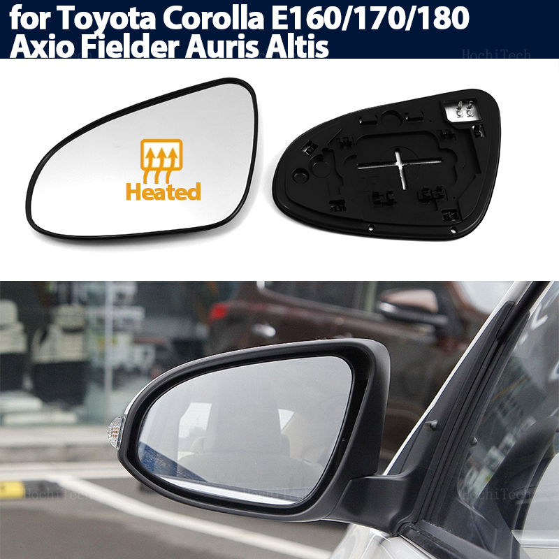 Left & Right Side Heated Wing Mirror Glass Wide Angle Rearview Mirror for Toyota
