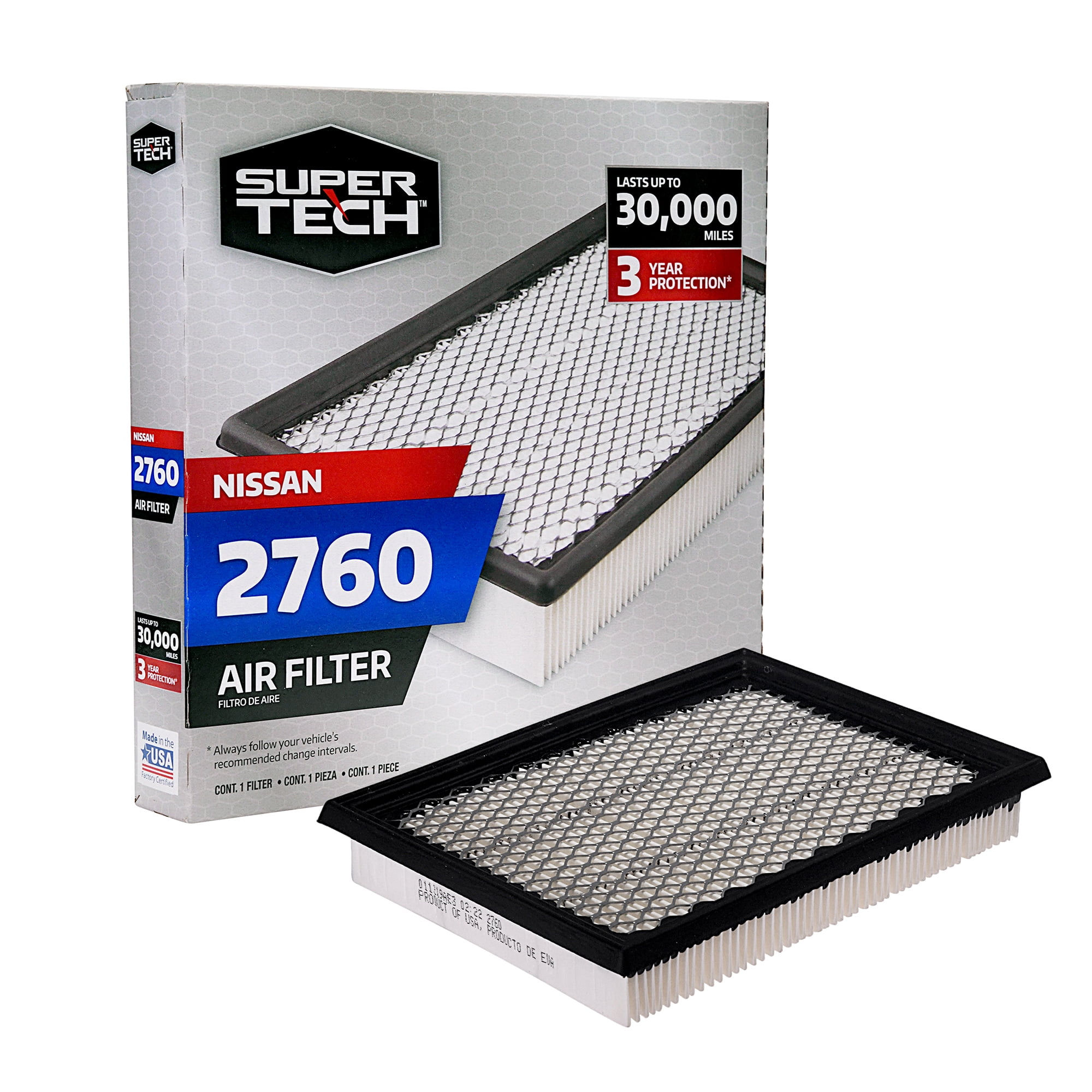 Super Tech 2760 Engine Air Filter, Replacement Filter for Nissan Fits selec..