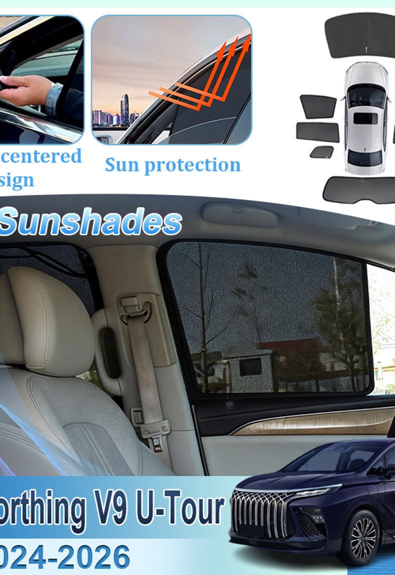 For Forthing V9 U-Tour Accessories 2024 2025 2026 Xinghai V9 Car Mesh Sunshade W