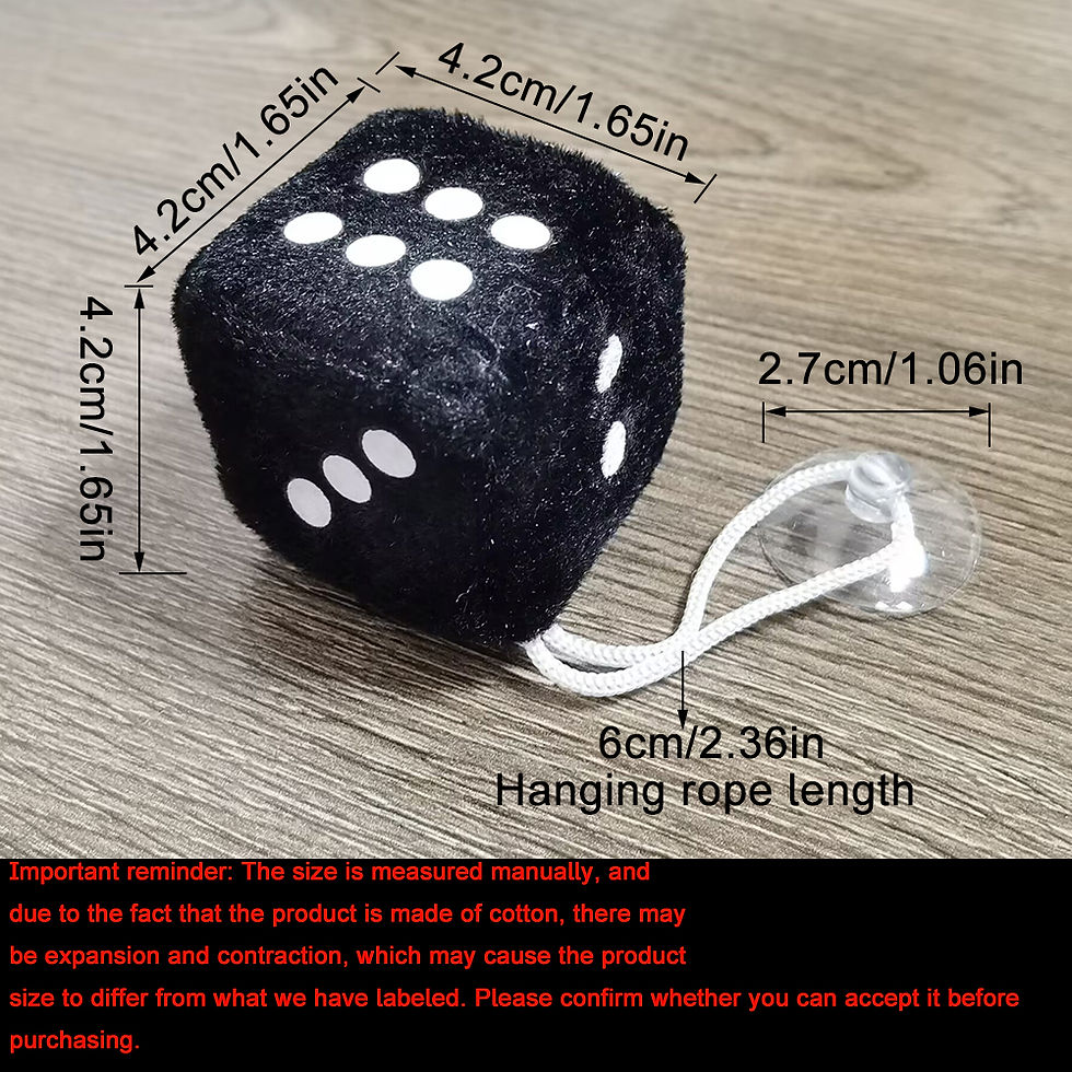 Thumbnail: 2 Pcs Auto Soft Fuzzy Dice Dots Rear View Mirror Hanger Decoration Car Styling I