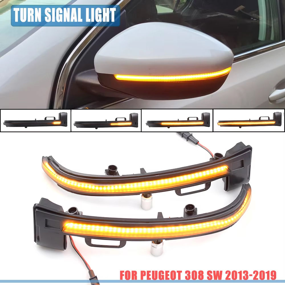 Dynamic Blinker Turn Signal Lamp 2PCS For Peugeot 308 308 SW II 2013 2014 2015 2