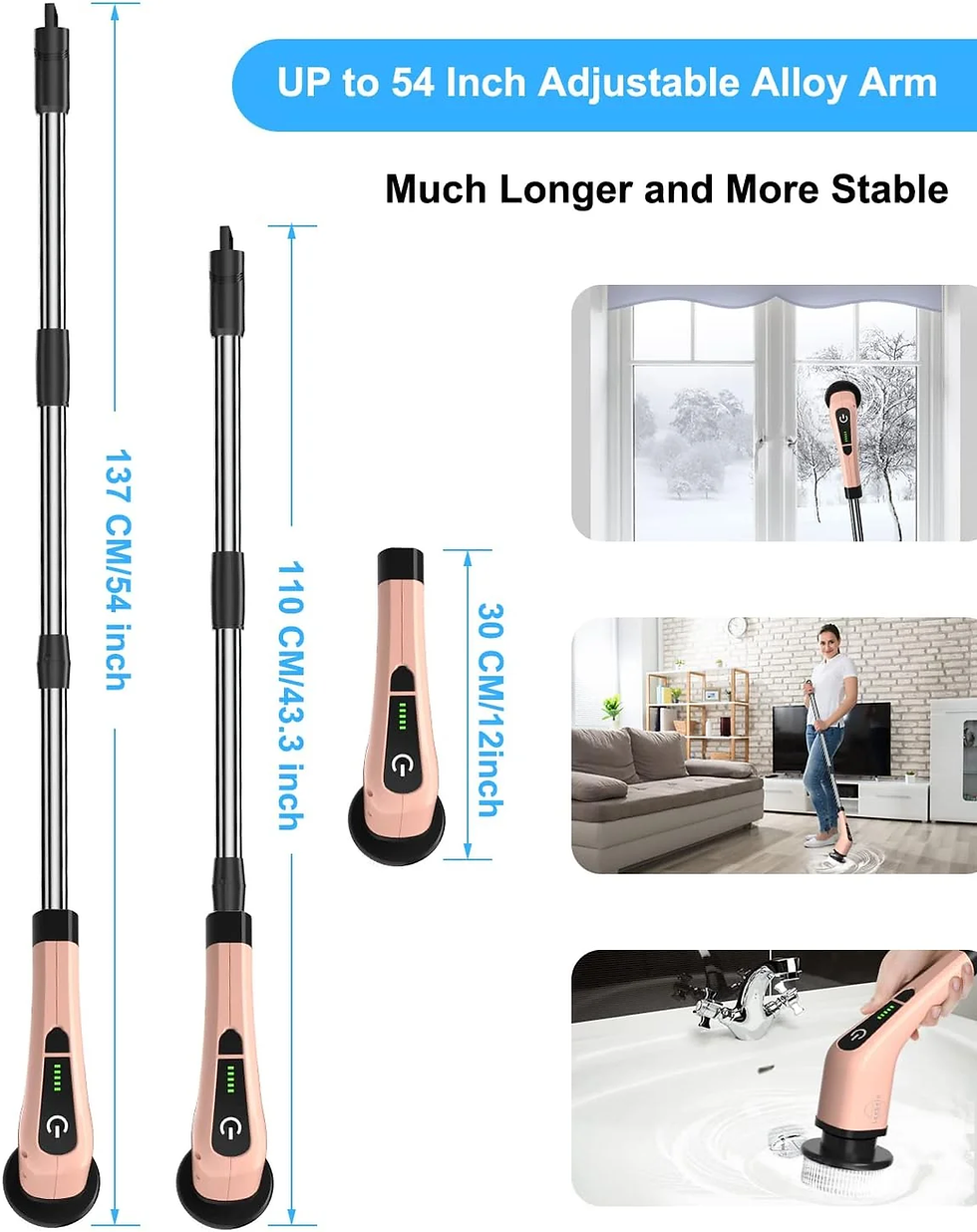Thumbnail: Electric Spin Scrubber, Cordless Scrub Brush with 8 Replaceable Brush Heads, Sho