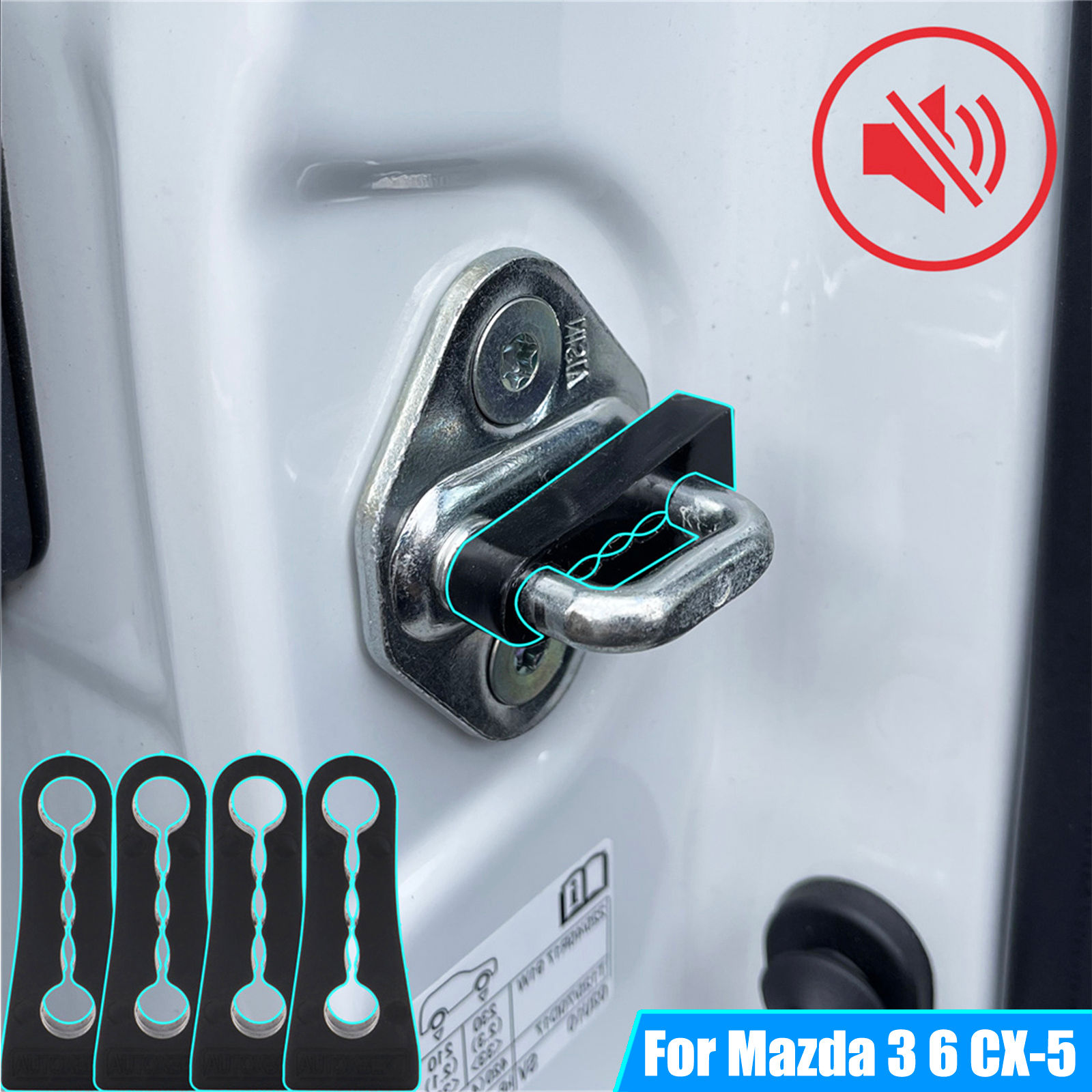 Sound Damper Door Lock Buffer For Mazda 3 6 CX-5 2013-2024 Rattling STOP Soundpr