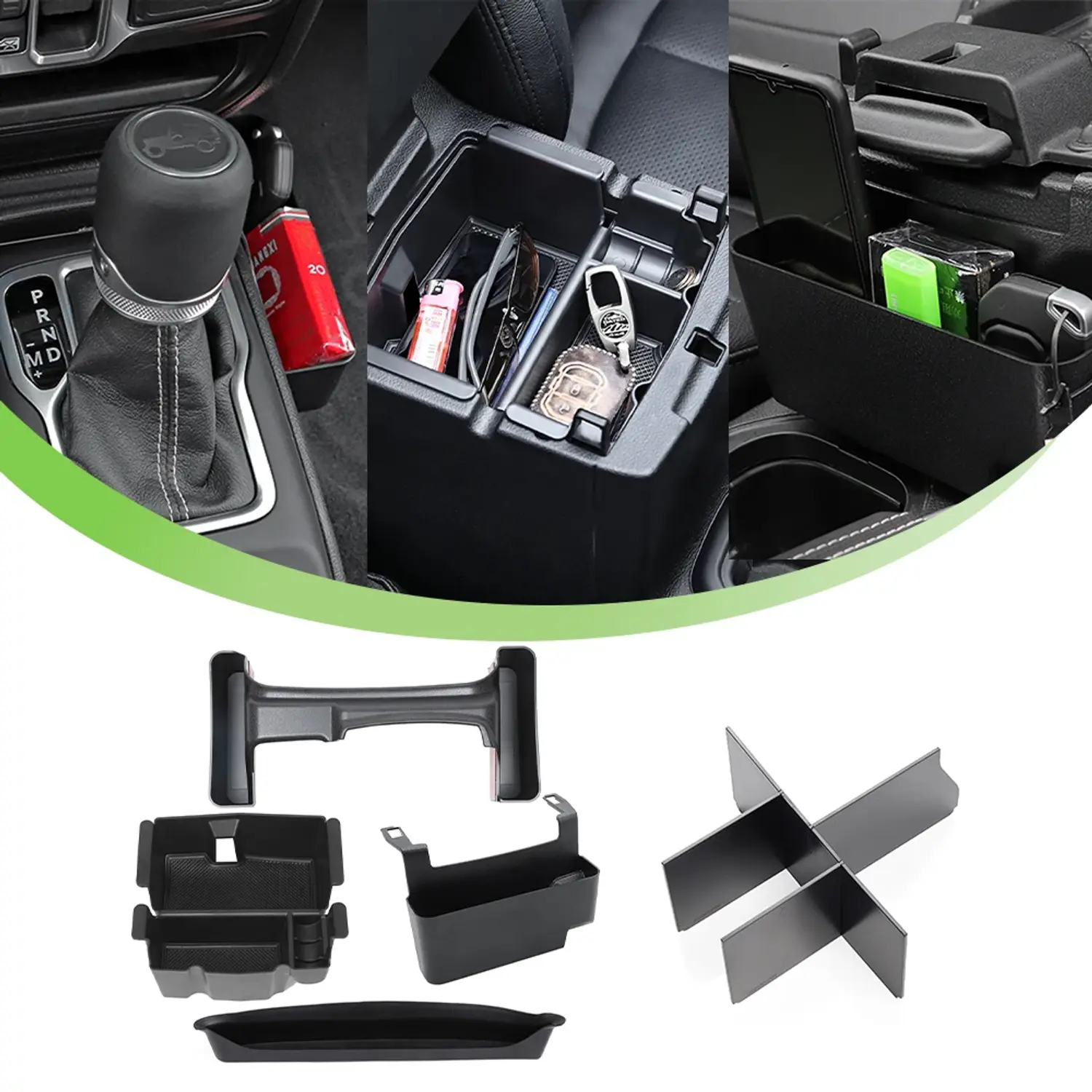 Car Armrest Box Storage Organizer Copilot Grab Tray Stowing for Jeep Wrangler JL