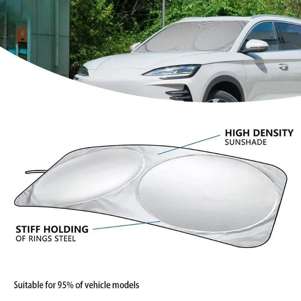 Car Windshield Sunshade Cover - Universal Folding Visor, Auto Window Sun Protect