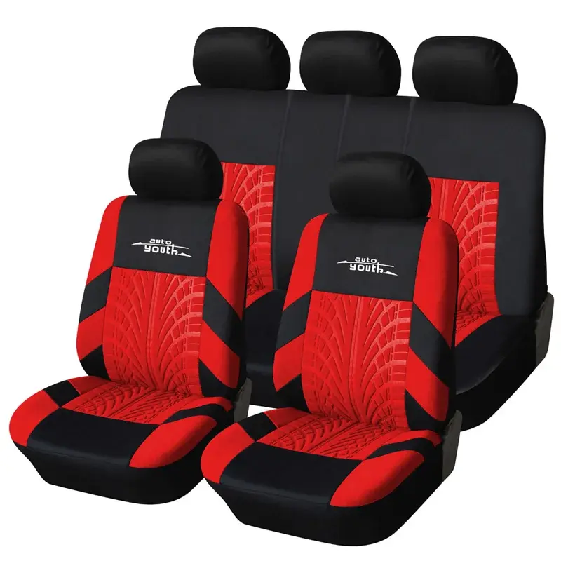 Thumbnail: AUTOYOUTH Car Seat Covers Set Universal Fit Most Car covers with Tire Track Deta