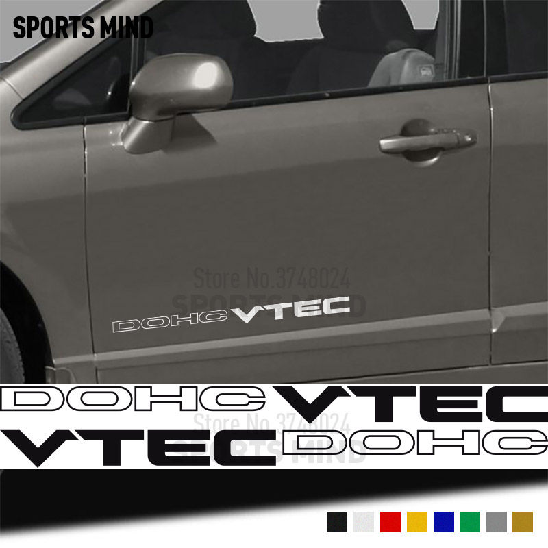 1 Pair DOHC VTEC Vinyl Decals Stickers For Honda Civic Si Accord JDM Auto Access