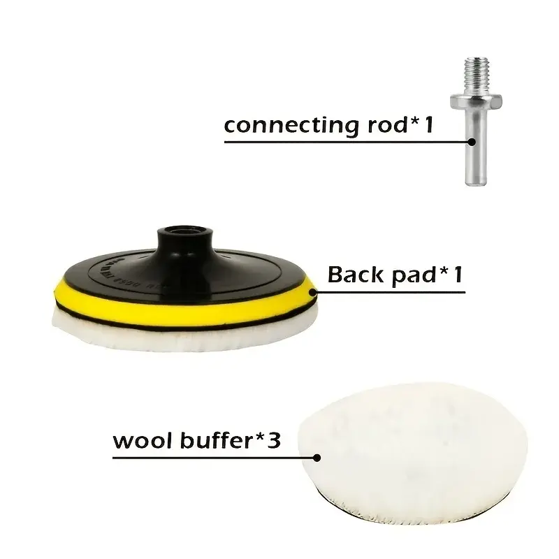 Thumbnail: 5Pcs/Set Wool Polishing Buffing Pad Polishing Buffing Wheel for Drill Buffer Att