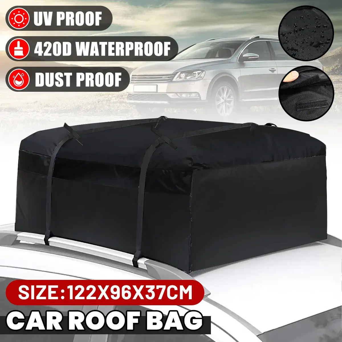 3 Types Large Size Car Roof Top Bag Waterproof Cargo Carrier Travel Storage Wate